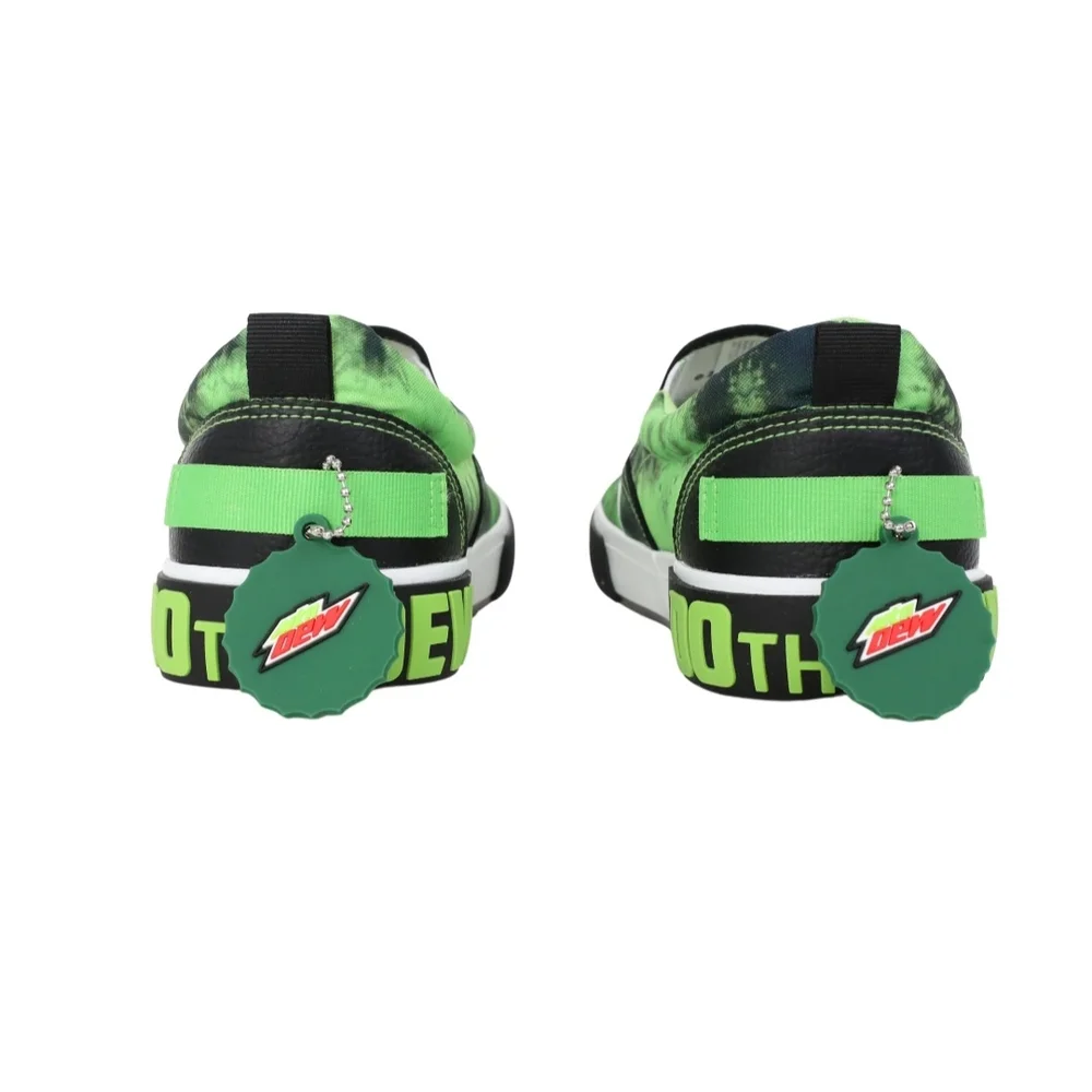 Mountain Dew Green Slip-On Sneakers Skater Soda Pop Size 11
